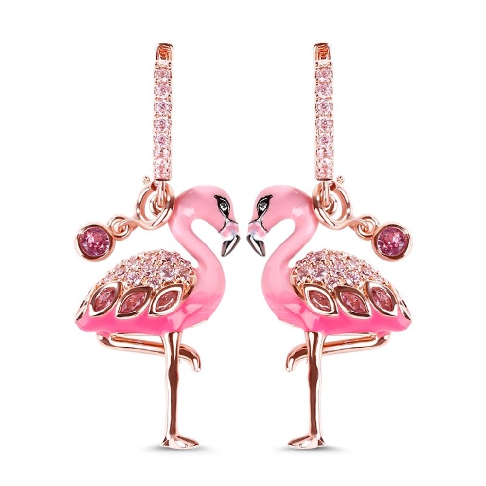 Elegant Flamingo Pink Earrings